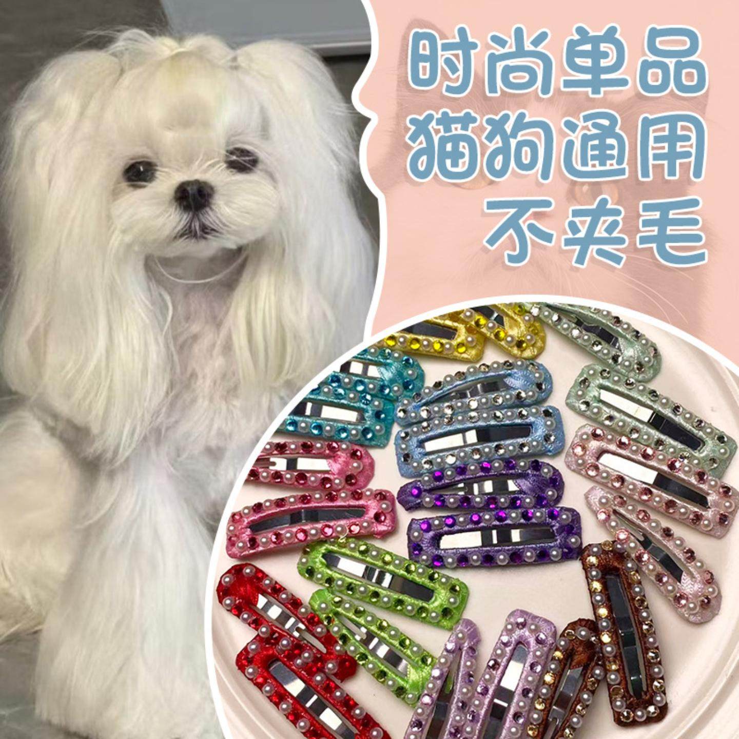 创意宠物狗狗鼻梁夹简约新款亮钻满钻头饰萌宠BB夹头饰狗狗饰品,模玩/动漫/周边/娃圈三坑/桌游,棉花娃娃场景道具娃屋,淘宝优惠券,粉丝福利购,淘宝优惠卷