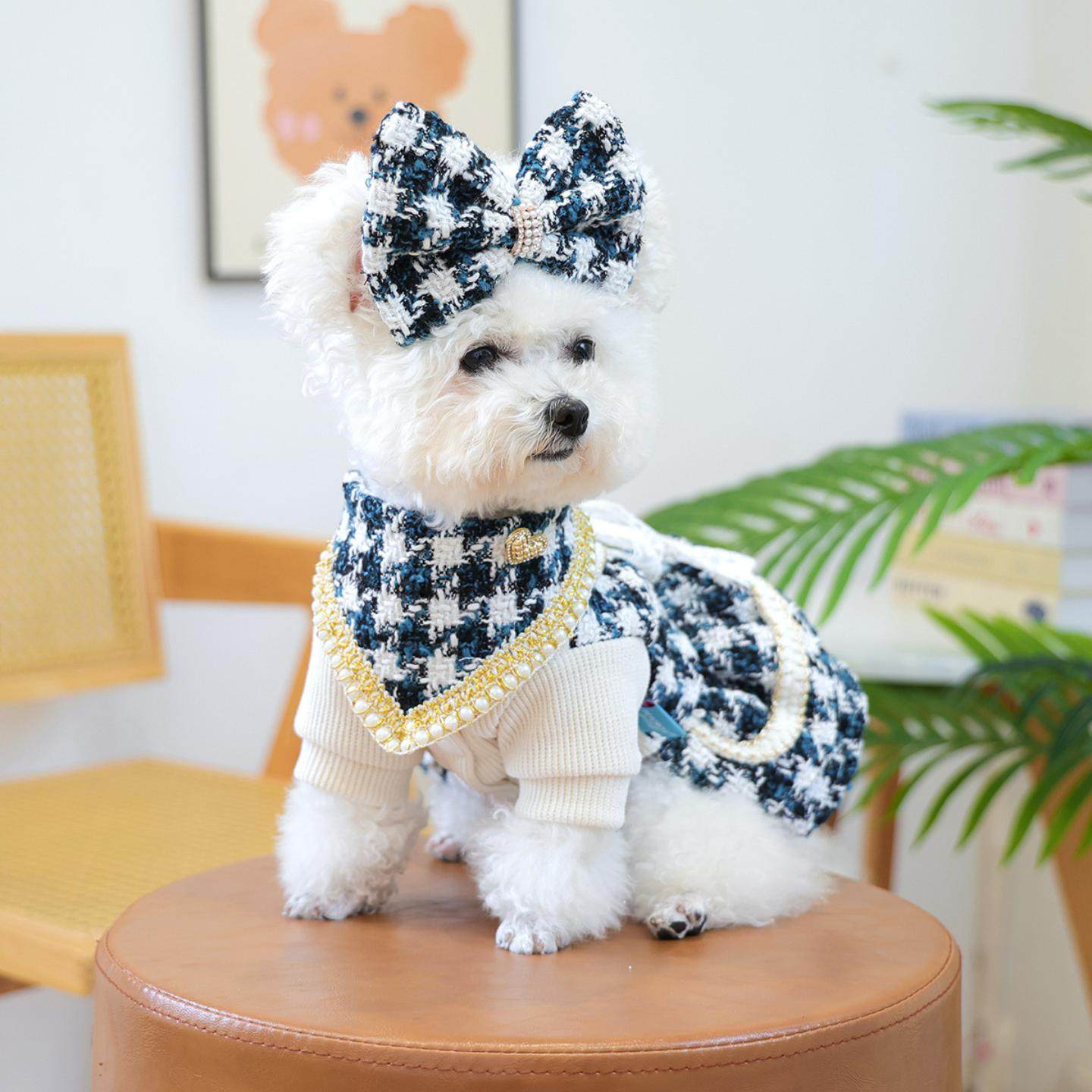 PETCIRCLE宠物小香风系列口水巾狗狗猫咪蝴蝶结发夹饰品套装,模玩/动漫/周边/娃圈三坑/桌游,棉花娃娃场景道具娃屋,淘宝优惠券,粉丝福利购,淘宝优惠卷