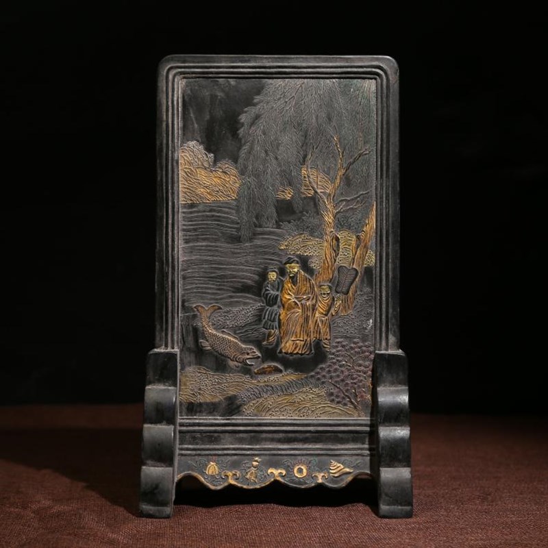 制墨大师项胜利亲制古法四十两立体造型摆件屏风徽墨Y墨条墨锭墨