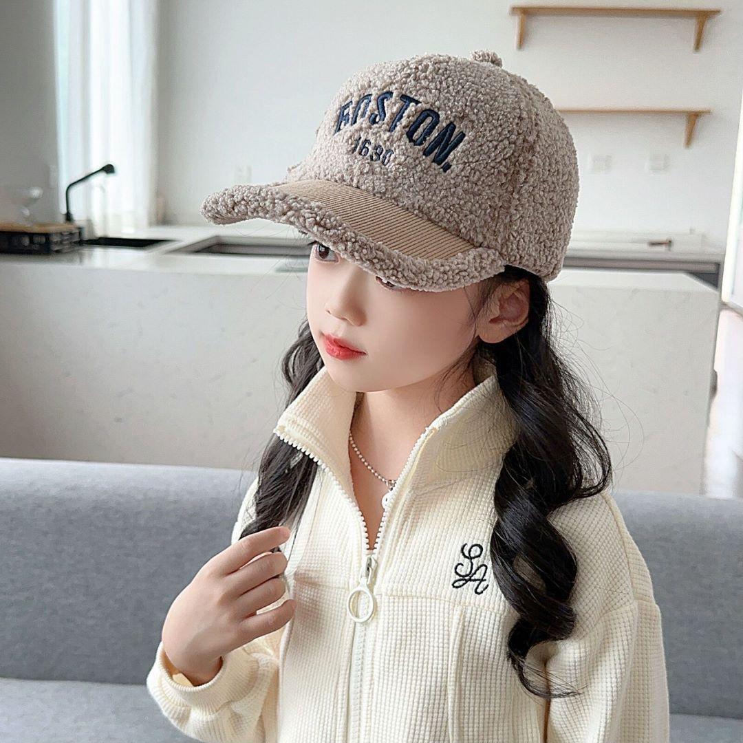 仿羊羔毛棒球帽保暖字母鸭舌帽