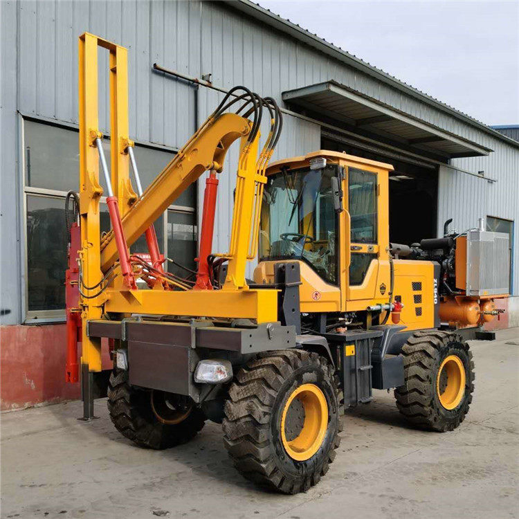 高速公路波形防护栏打桩机 钻孔一体3- 12立方空压机厂拔桩钻孔机