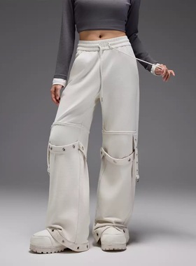 拓谷2025秋装新款设计感休闲裤高腰大喇叭裤显瘦拖地裤子女Q52002