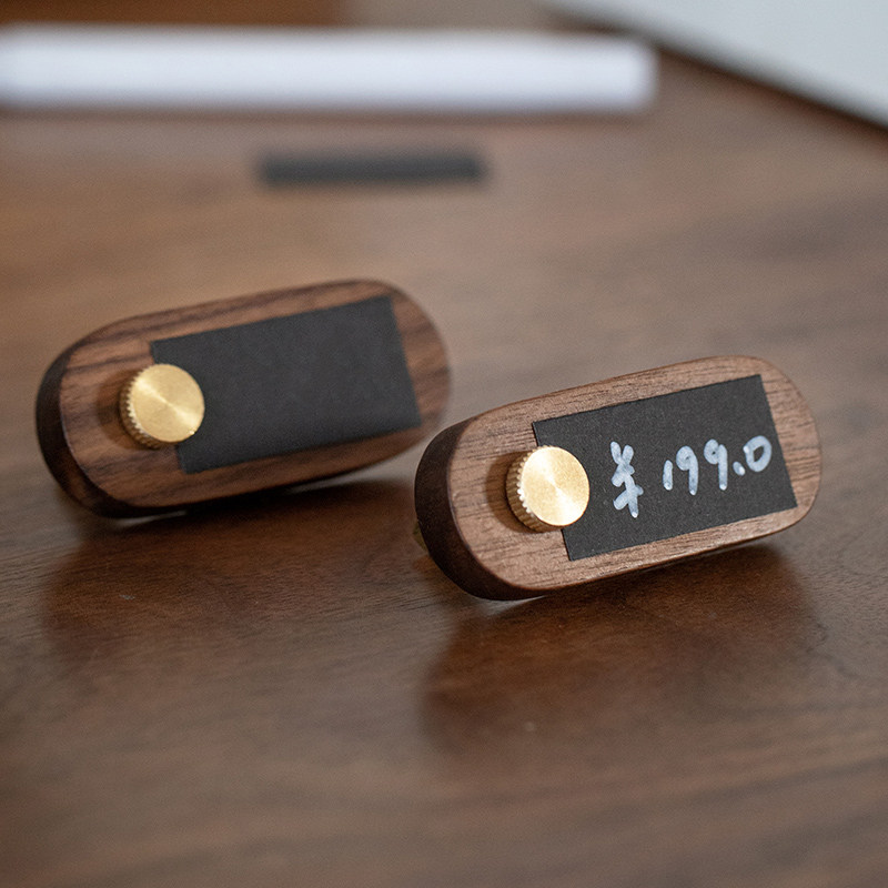 胡桃木手写价格展示牌高档小号酒店商品标价签蛋糕面包价格标签牌