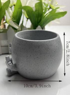 跨境新款卡通创意小人竖手指多肉花瓶盆栽树脂工艺品摆件现货