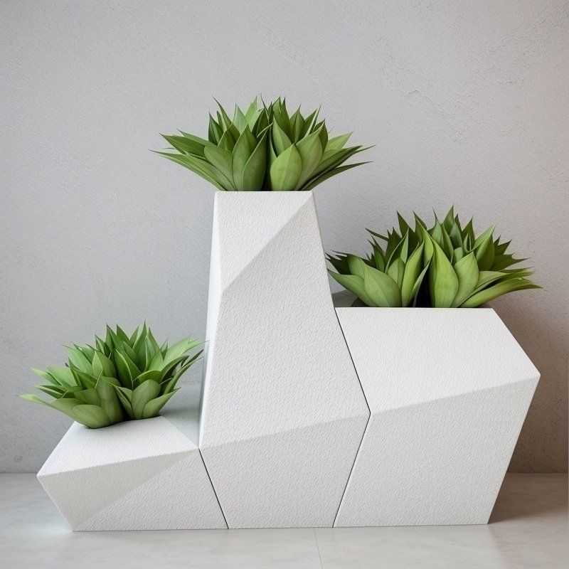 玻璃钢组合落地大花瓶现代北欧酒店售楼处软装饰品插绿植几何花器,家居饰品,花瓶,淘宝优惠券,粉丝福利购,淘宝优惠卷