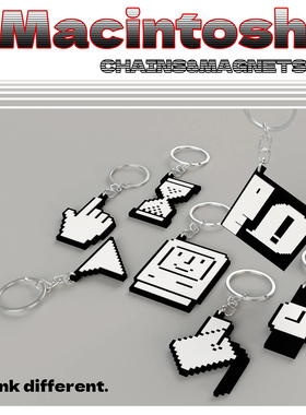 GENTLE BOMB Macintosh钥匙链冰箱贴 复古麦金塔图标 像素图标