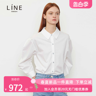 新款 LINE法式 女2024春季 衬衣NGSTOC9800 白衬衫 高级感通勤气质长袖