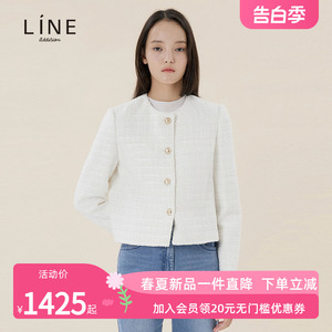 LINE女装小香风外套冬季新款设计感圆领夹克上衣NGJKNJ9800