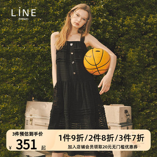 纽扣无袖 line韩国女装 新品 背带裙秋秋季 吊带连衣裙AROPLG0200