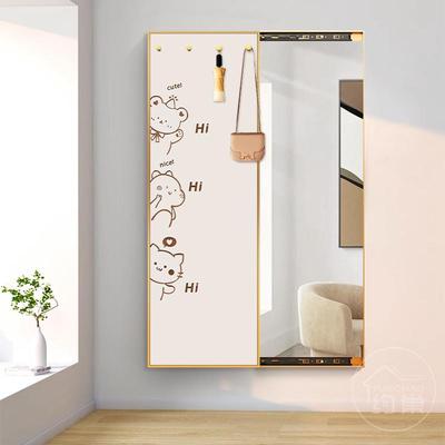 隐藏式推拉玄关全身镜装饰画 画隐形卧室全身镜挂画 画家用暗藏全