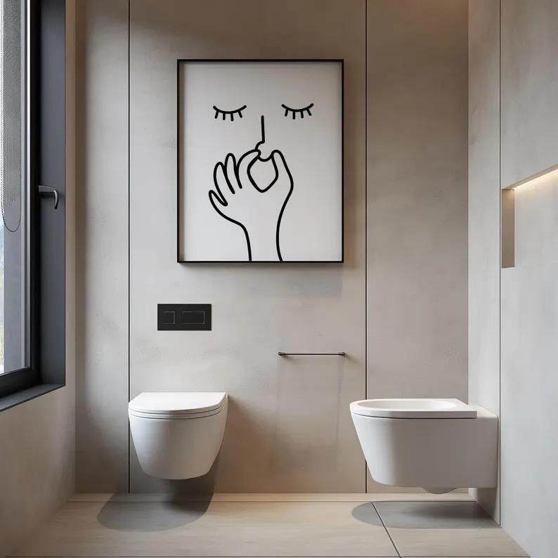 现代简约卫生间挂画波普艺术墙饰 有框Bathroom装饰画