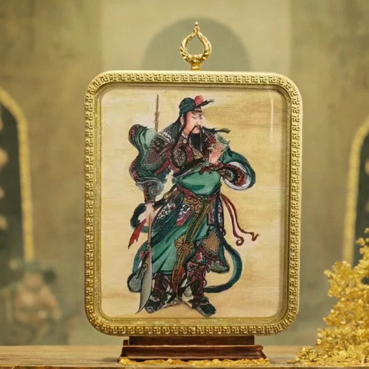 关公武财神唐卡手绘佛牌护身符吊坠挂件顺丰包邮馈赠福袋