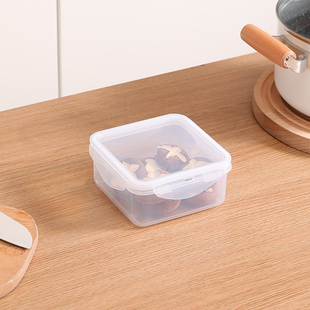 普业正品600ML正方形保鲜盒微波炉饭盒食品密封盒阿胶盒冰箱收纳