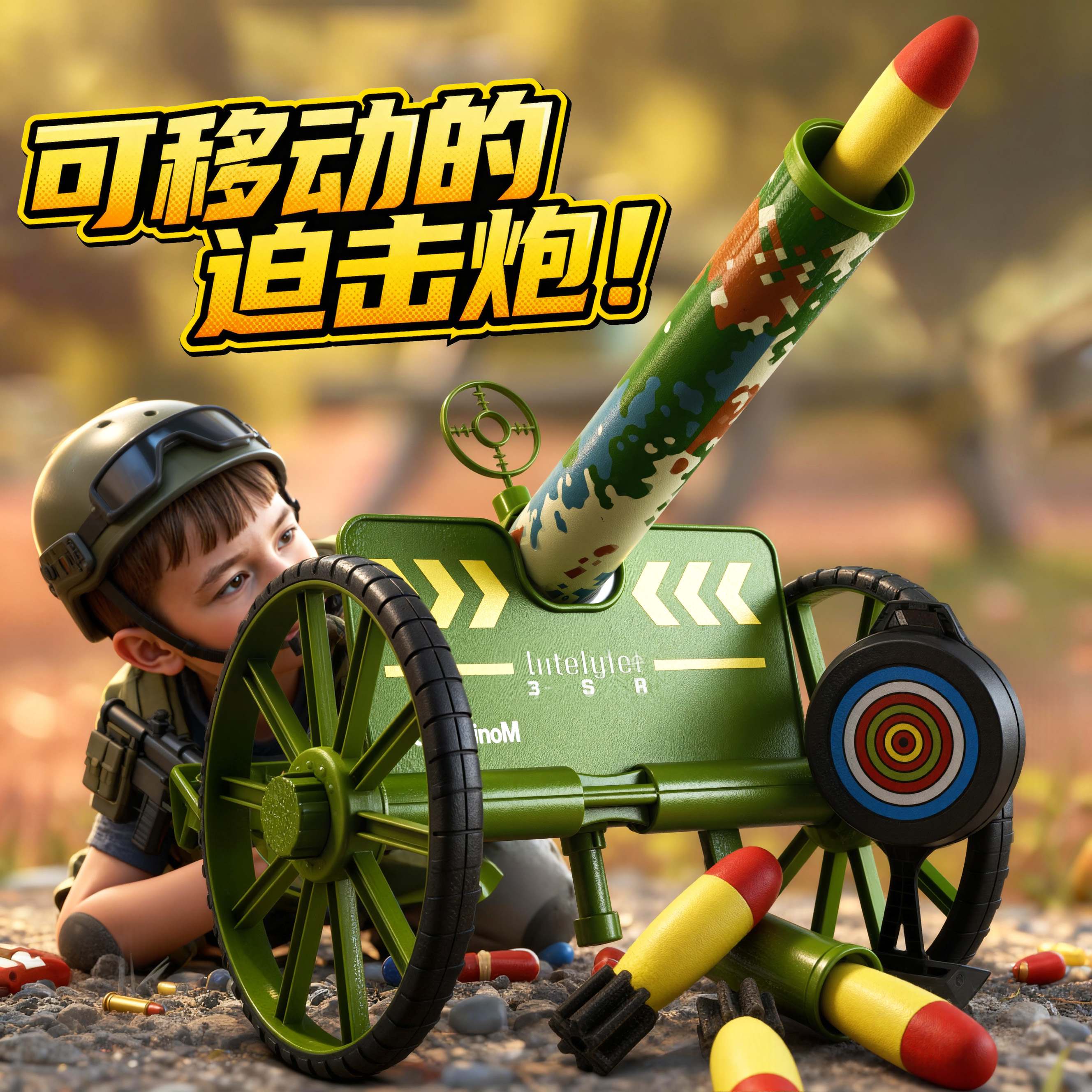 儿童迫击炮电动火箭发射车模型
