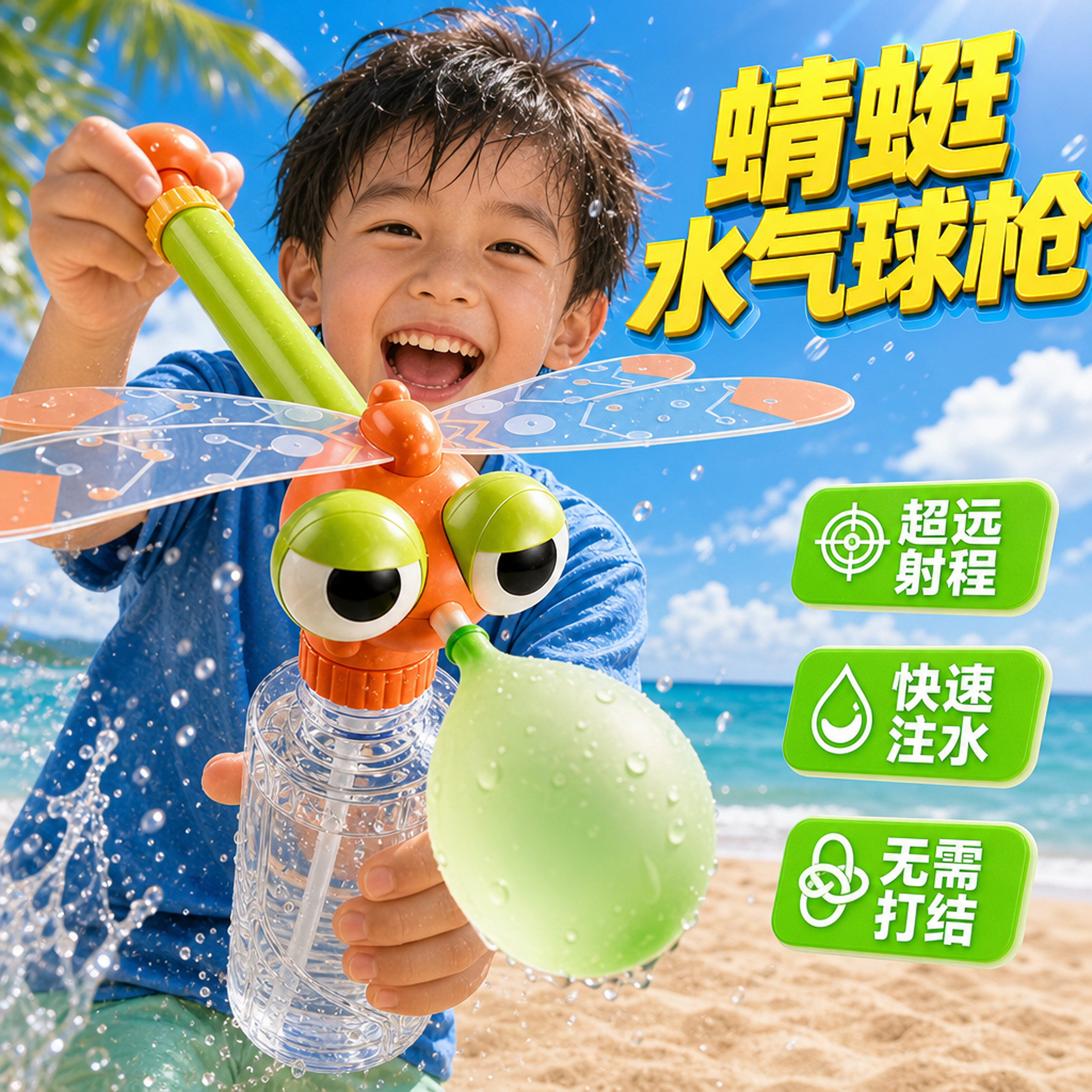 蜻蜓水气球快速充水自动打结