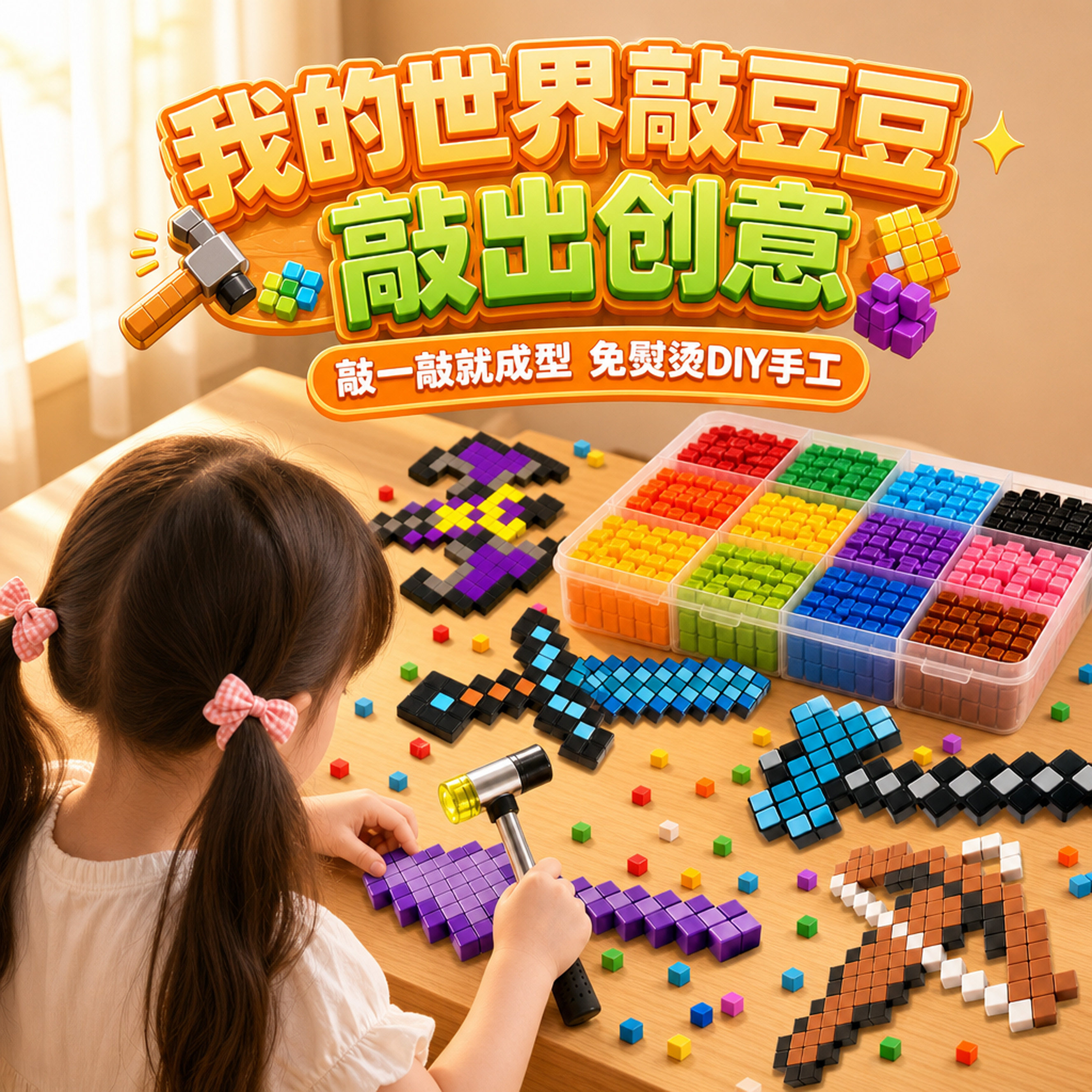 我的世界敲豆豆DIY积木套装图片