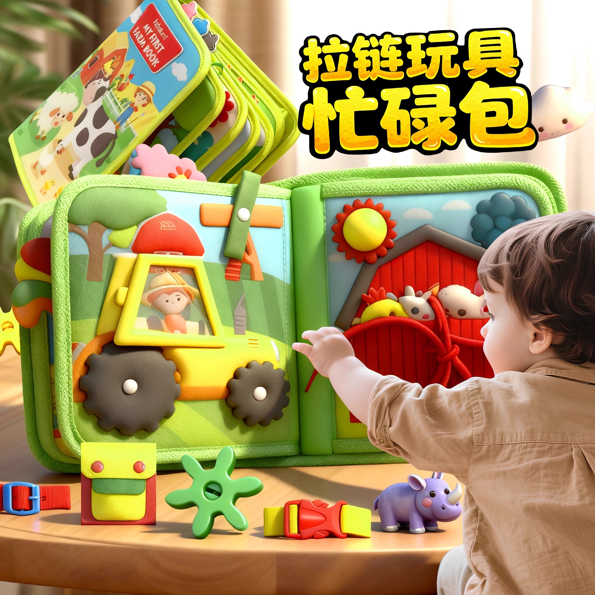 农场动物忙碌书早教撕撕布书