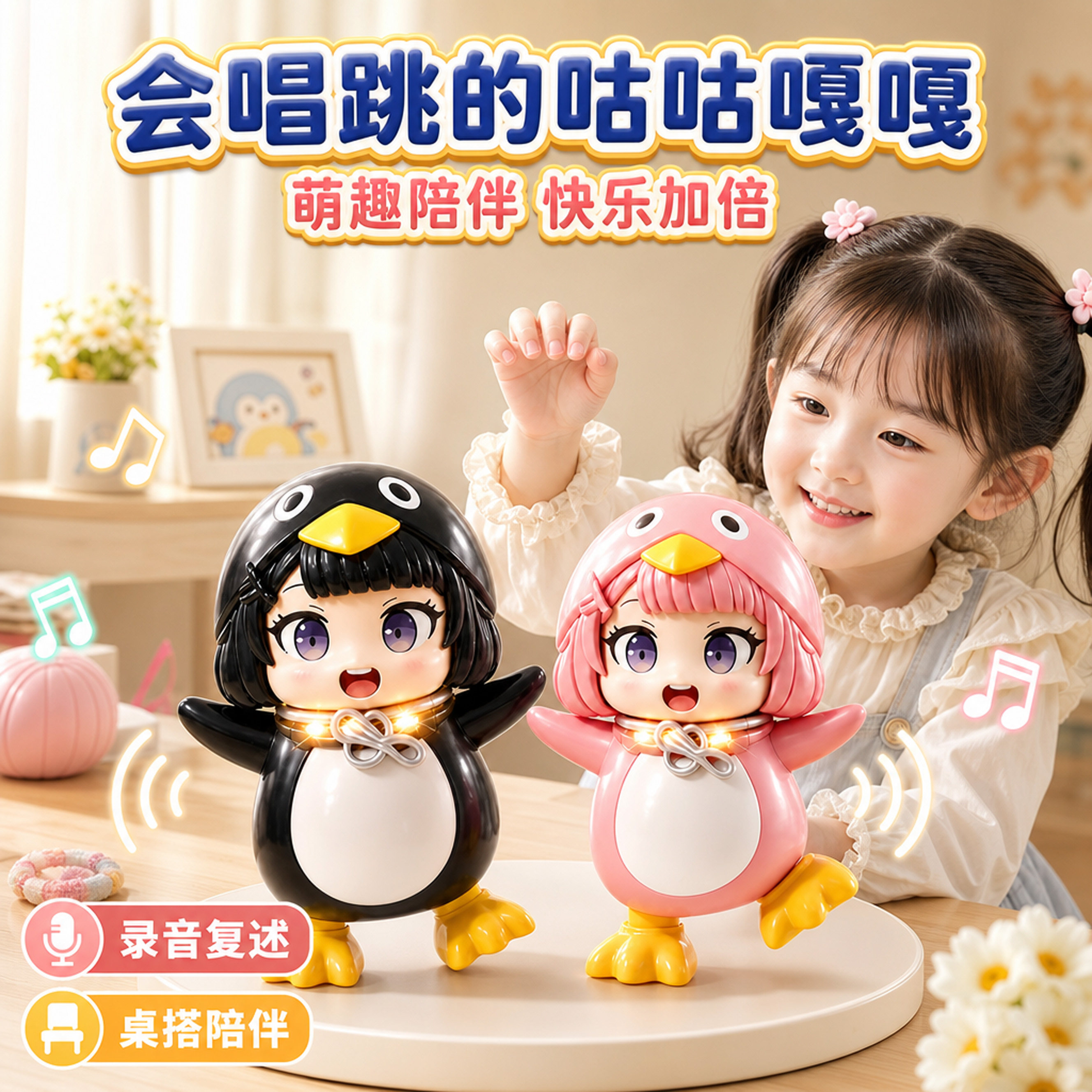 会说话跳舞录音企鹅手办图片
