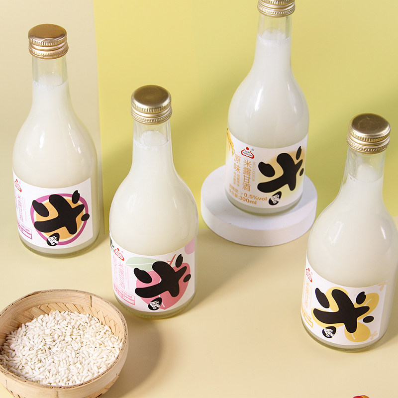 生龙米露甘酒少女酒蜜桃桂花米露女士低度微醺甜酒酿糯米酒300ml