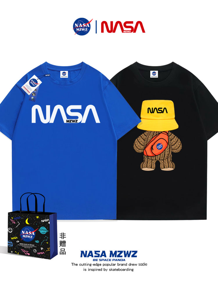 nasa mzwz旗艦店官方純棉短袖t恤聯名男女正肩情侶裝2023新款[]_mzwz旗艦店_男裝
