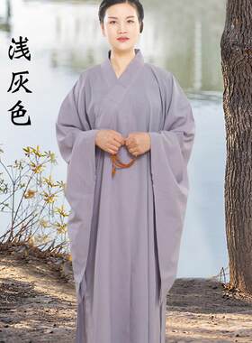 新式海青居士服女装禅修男士同款夏季僧衣大褂四季亚麻袈裟高档海