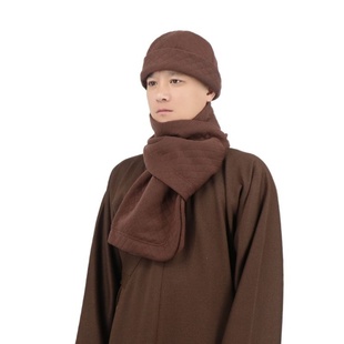 新款冬季围巾双面棉僧帽加绒围脖出家人师父僧人和尚居士帽子僧服