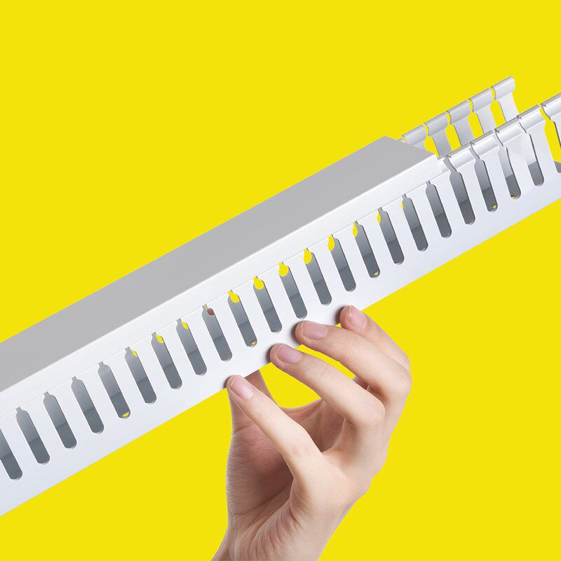 塑料PVC线槽阻燃配电箱柜U形型理走行线槽灰白色2030*40*50*60*80