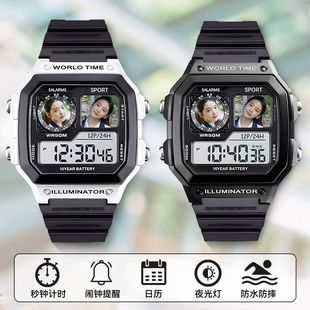 章若楠周边腕表学生党运动日常防水有闹钟计时夜光静音可定制手表