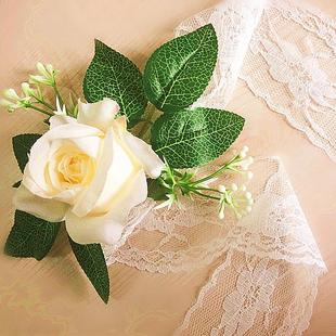 窗帘绑带立体玫瑰花朵花蕾叶子仿真绑花绑绳婚庆装 韩式 饰
