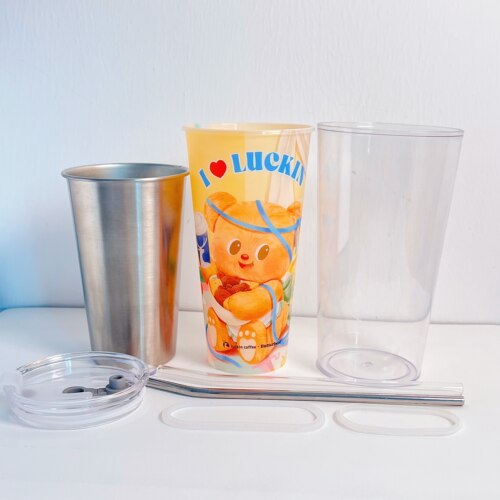 瑞幸联名 黄油小熊【特大pp杯】 改造套装吸管杯DIY内胆外壳改造