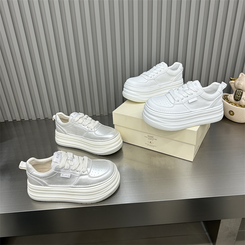 交叉绑带秋季厚底增高休闲圆头