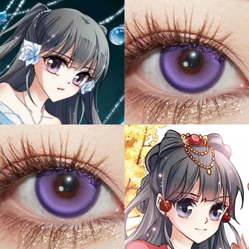 叶隐COS美瞳紫色日抛寻找前世之旅新月池紫次元梦境紫月亮紫佳ja