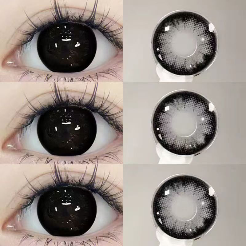 黑色美瞳半年抛大小直径自然百搭伪素颜隐形近视眼镜官方正品TF