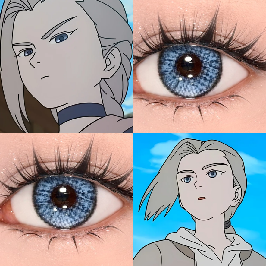 鹿野cos美瞳罗小黑战记2水系蓝扶摇元气蓝寂静夜晚显色蓝色日抛JA