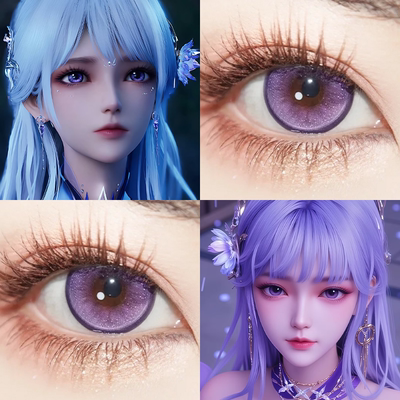 圣采儿cos美瞳日抛Yukicon水水紫晶神印王座cospla漫展隐形眼镜gt