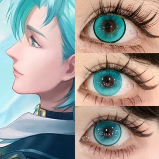 云中君时之祈愿cos美瞳青色日抛王者荣耀谭雅幻境逐青铛铛绿贺JA