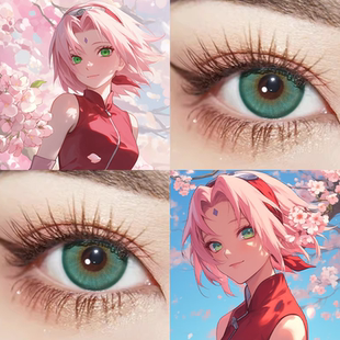 春野樱cos美瞳日抛doya寂静领域绿色显色二次元cosplay漫展正品gt