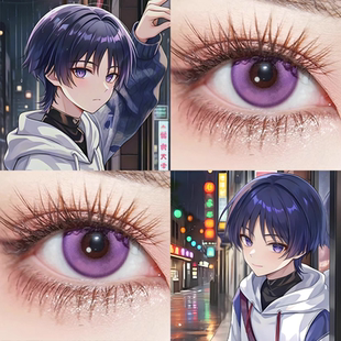 散兵同款cos美瞳日抛propcon奈良薰紫色显色原神cosplay动漫展gt