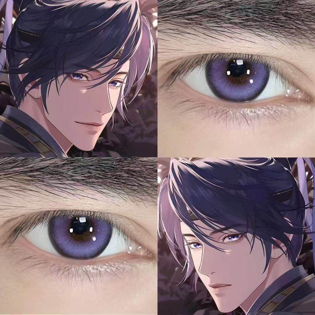 傅融cos美瞳半年抛紫色代号混血款鸢cosplay大直径男隐形眼镜9jm图片
