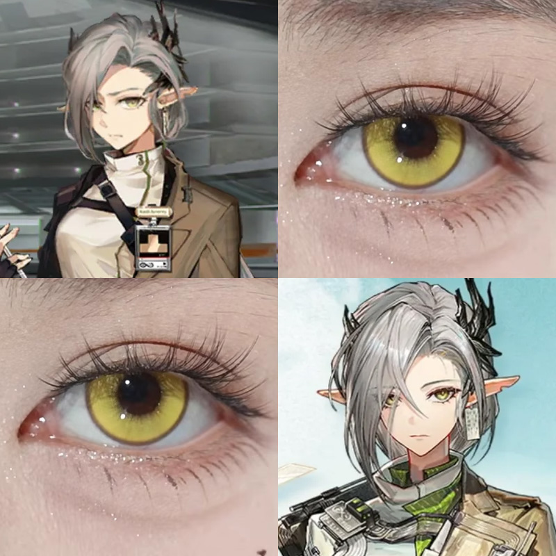 明日方舟娜斯提cos美瞳未许之地王牌金冰糖金栀子金羽凤凰显色Ja