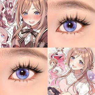 姬崎莉波cos美瞳紫色日抛学园偶像大师女玻璃泡沫出道日紫显色JA