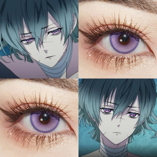 无神梓COS美瞳魔鬼恋人紫夜极光溏心珠蓝紫天座蝶光晕紫显色婷Ja