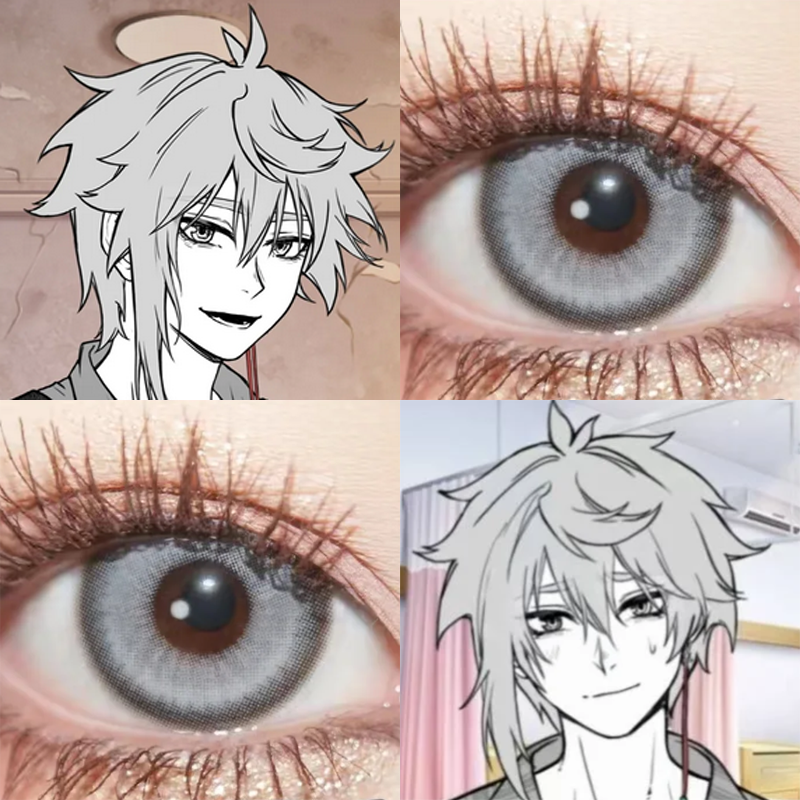 秦梧cos美瞳日抛捉鬼师后日谈太空银灰星辰泪灰盐渍灰显色漫展JA