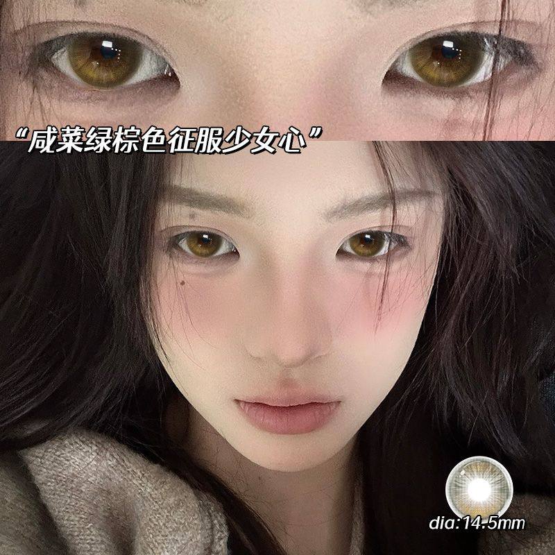 蜜糖琥珀美瞳半年抛14.2灰色混血大直径新款隐形近视眼镜正装TN