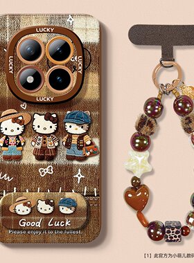 新款适用于红米note15手机壳女生15pro+可爱卡通redmi14proplus凯蒂猫13超薄硅胶12turbo镜子支架11挂绳手链