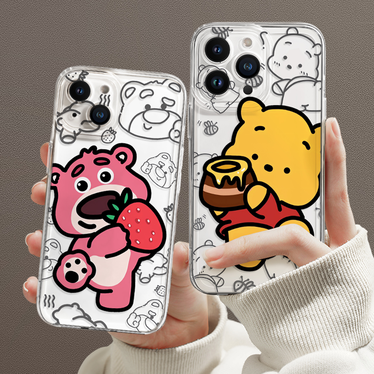 vivo新款草莓熊维尼手机保护套