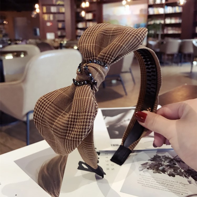 简约蝴蝶结宽边带齿纯色格子布艺