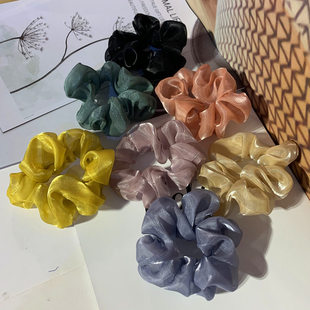 芙蓉缎发圈百搭气质女士头绳头花皮筋发绳大肠圈韩国发饰网红同款