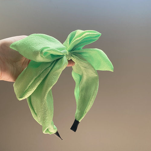 泡泡纱超大蝴蝶结发箍高级感