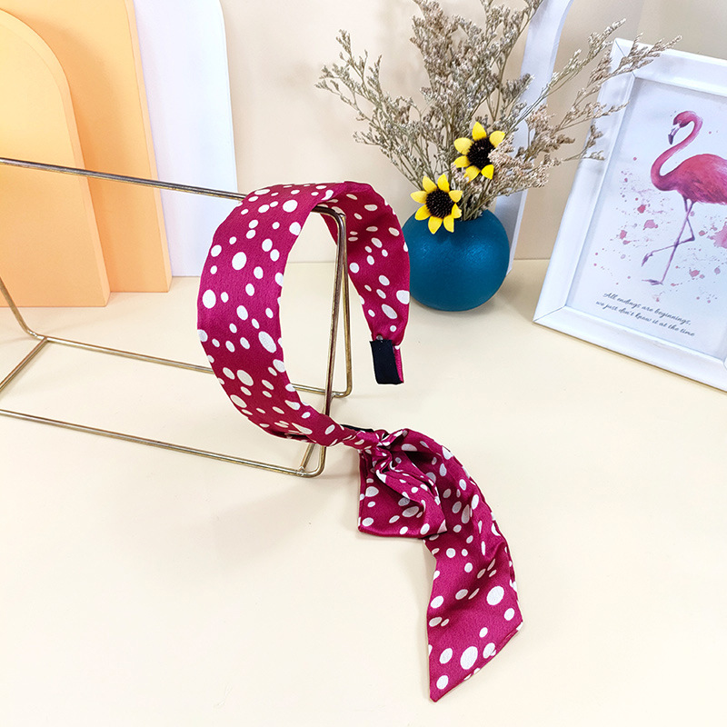 复古飘带宽边波点蝴蝶结网红同款